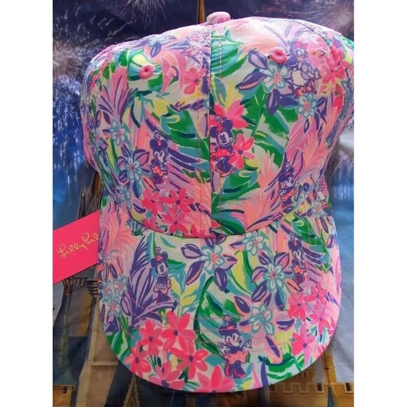 Disney‎ Parks Lilly Pulitzer Hat Dreamin Minnie Daisy Pink One Size Baseball Cap - Picture 1 of 3